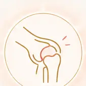 Delicate line illustration representing muscle and joint aches