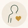 A relaxed person with a gold heart.